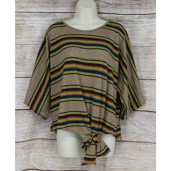 Vine & Love Sweaters - Vine & Love Womens Size Small Medium Large Striped Sweater Tan Beige Red Black